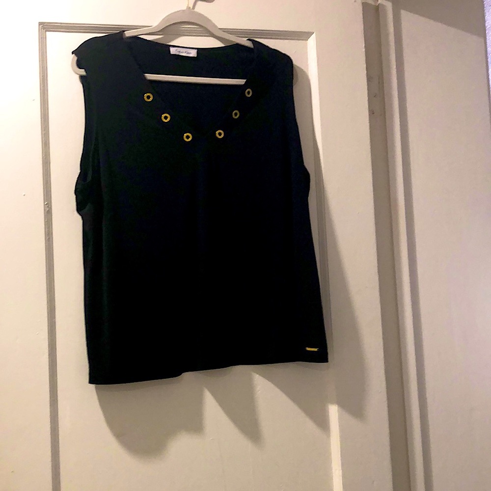 Calvin Klein black sleeveless top.